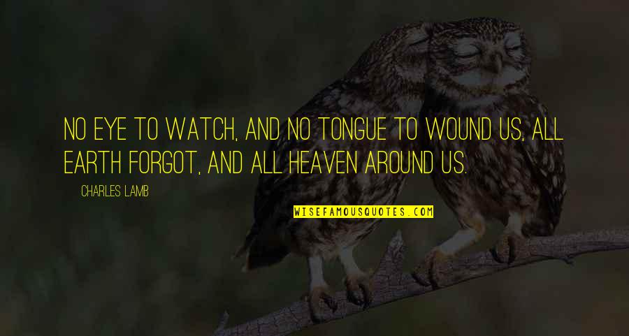 Angelic Healing Quotes By Charles Lamb: No eye to watch, and no tongue to