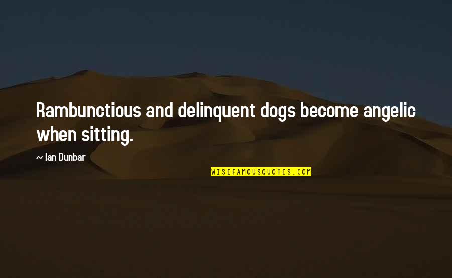 Angelic Quotes By Ian Dunbar: Rambunctious and delinquent dogs become angelic when sitting.