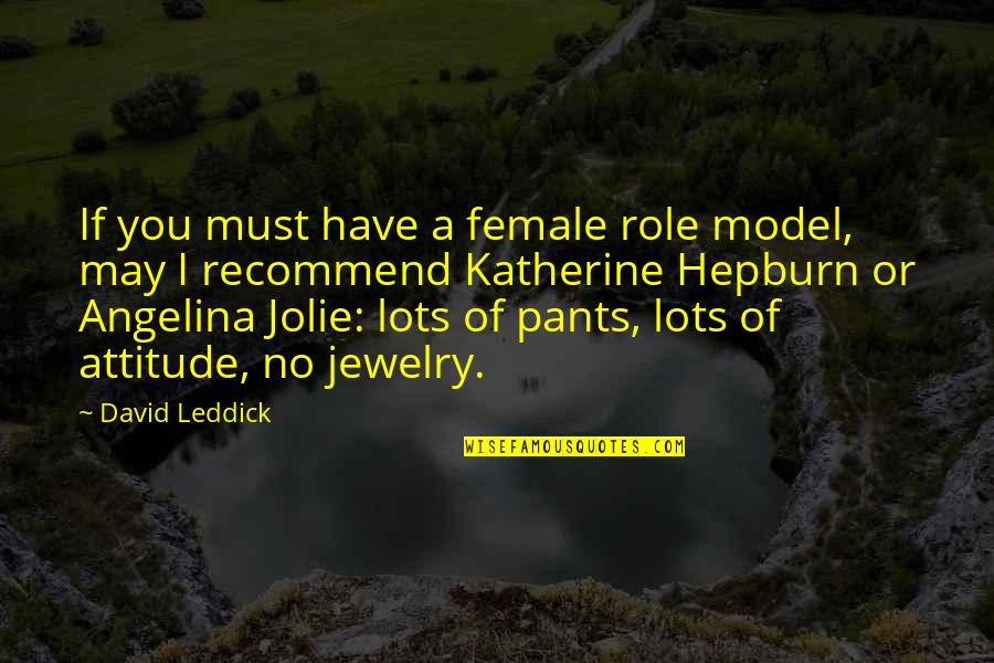 Angelina's Quotes By David Leddick: If you must have a female role model,