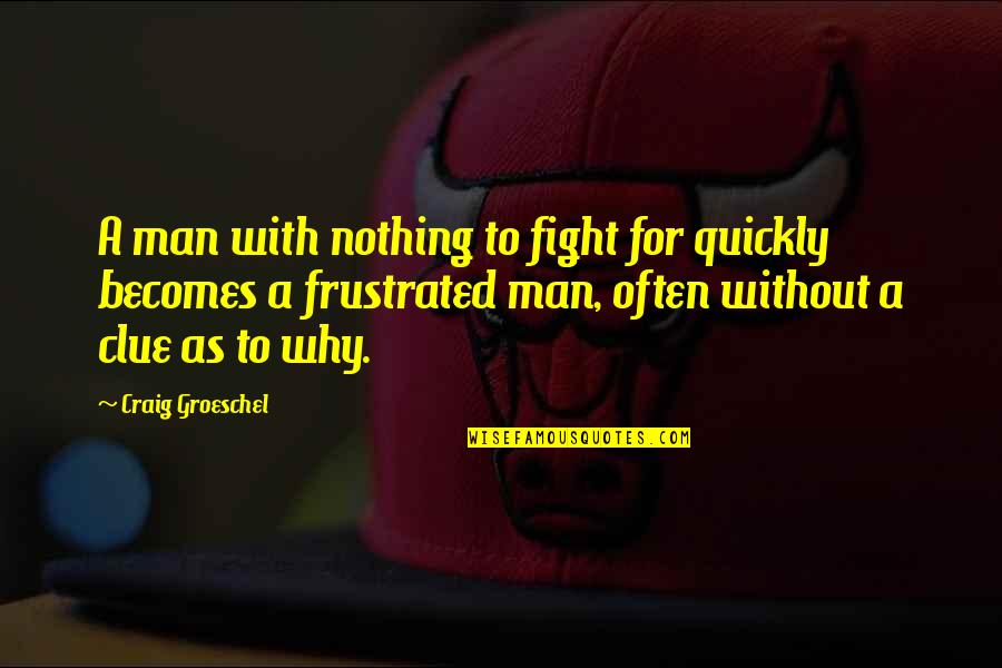 Angeline Appel Quotes By Craig Groeschel: A man with nothing to fight for quickly Angeline Appel Quotes By Craig Groeschel: A man with nothing to fight for quickly