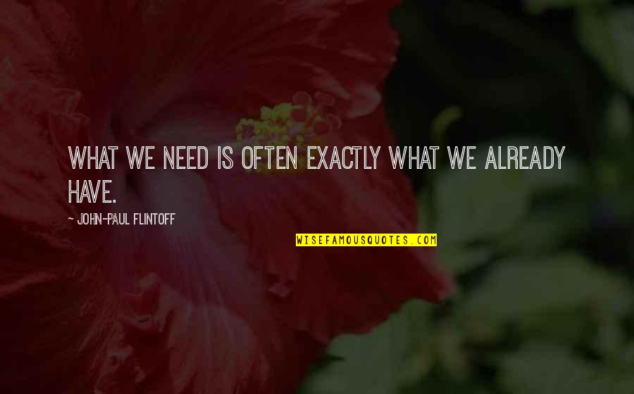 Angeline Wine Quotes By John-Paul Flintoff: What we need is often exactly what we
