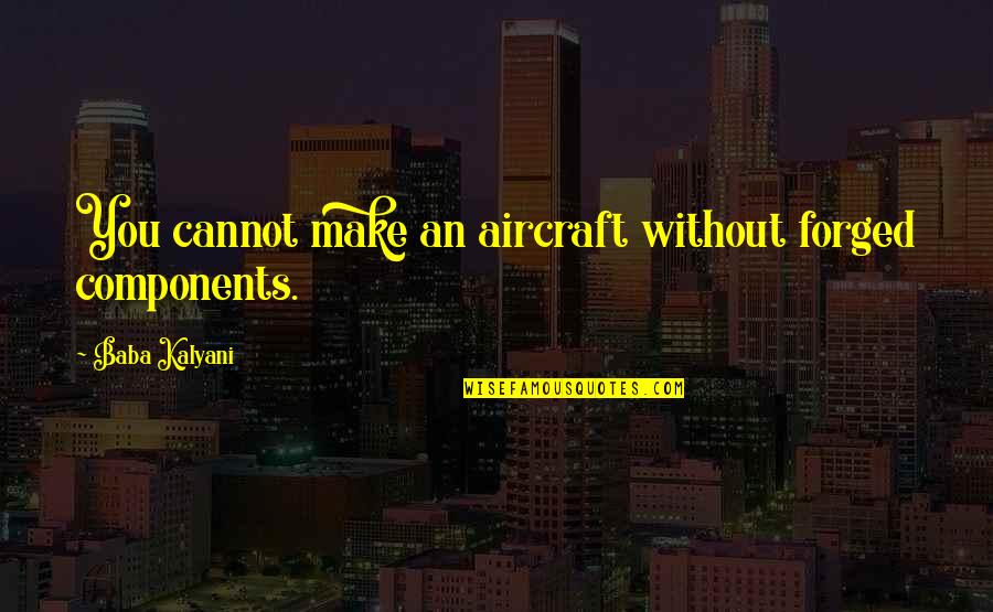 Angels Walking Among Us Quotes By Baba Kalyani: You cannot make an aircraft without forged components.