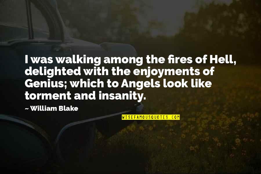 Angels Walking Among Us Quotes By William Blake: I was walking among the fires of Hell,