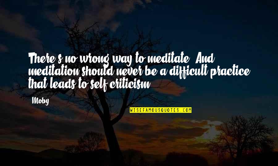 Angelship Quotes By Moby: There's no wrong way to meditate. And meditation