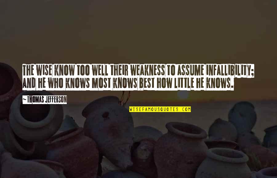 Angelville Quotes By Thomas Jefferson: The wise know too well their weakness to