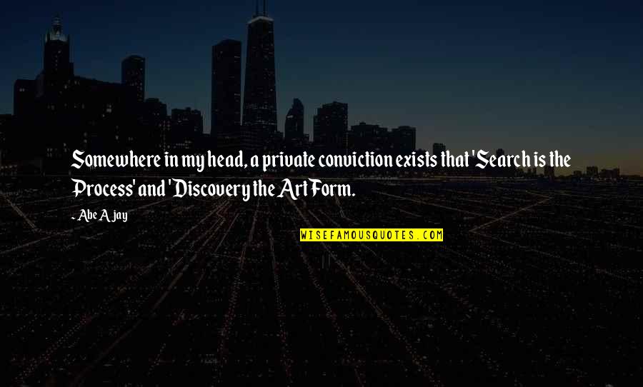Angemessenen Quotes By Abe Ajay: Somewhere in my head, a private conviction exists Angemessenen Quotes By Abe Ajay: Somewhere in my head, a private conviction exists