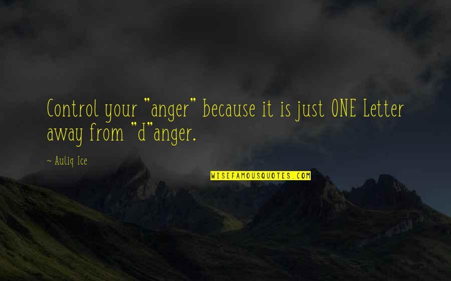 Anger And Control Quotes By Auliq Ice: Control your "anger" because it is just ONE