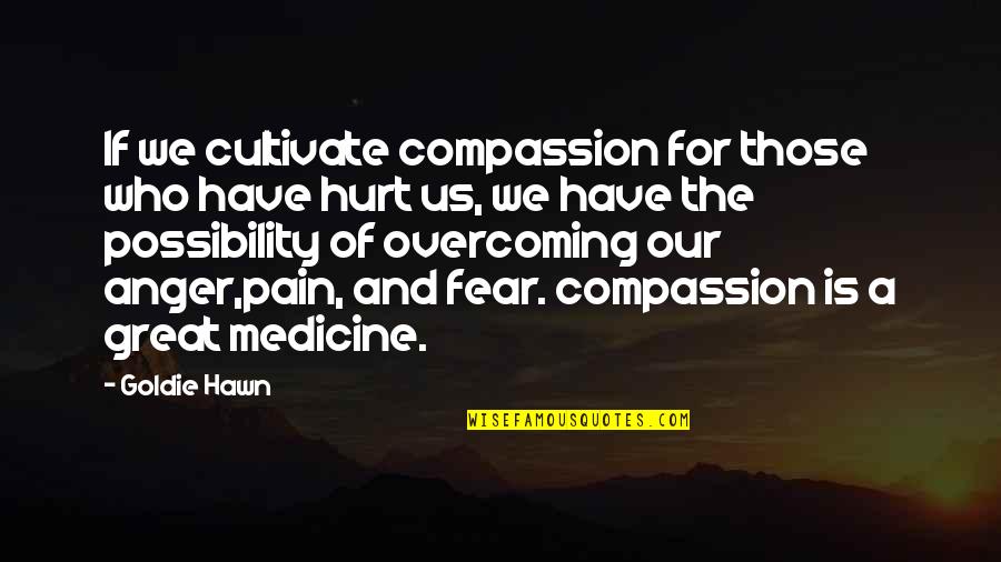 Anger And Fear Quotes By Goldie Hawn: If we cultivate compassion for those who have