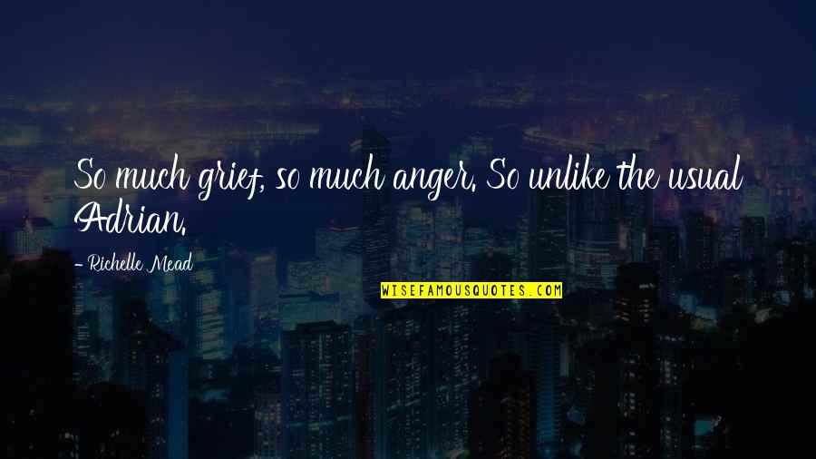 Anger And Grief Quotes By Richelle Mead: So much grief, so much anger. So unlike Anger And Grief Quotes By Richelle Mead: So much grief, so much anger. So unlike
