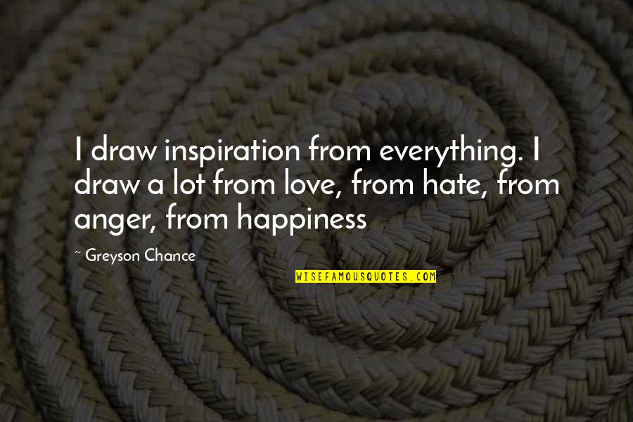Anger And Happiness Quotes By Greyson Chance: I draw inspiration from everything. I draw a