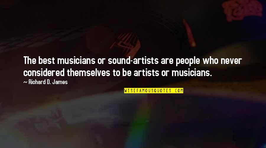 Anger And Irritation Quotes By Richard D. James: The best musicians or sound-artists are people who Anger And Irritation Quotes By Richard D. James: The best musicians or sound-artists are people who