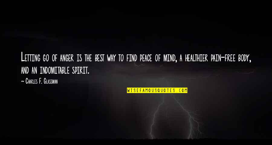 Anger And Peace Quotes By Charles F. Glassman: Letting go of anger is the best way