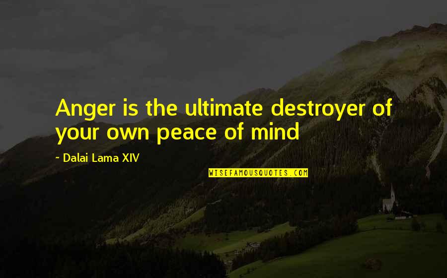 Anger And Peace Quotes By Dalai Lama XIV: Anger is the ultimate destroyer of your own Anger And Peace Quotes By Dalai Lama XIV: Anger is the ultimate destroyer of your own