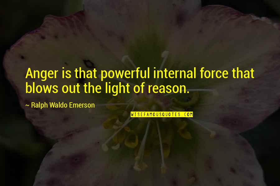 Anger For No Reason Quotes By Ralph Waldo Emerson: Anger is that powerful internal force that blows