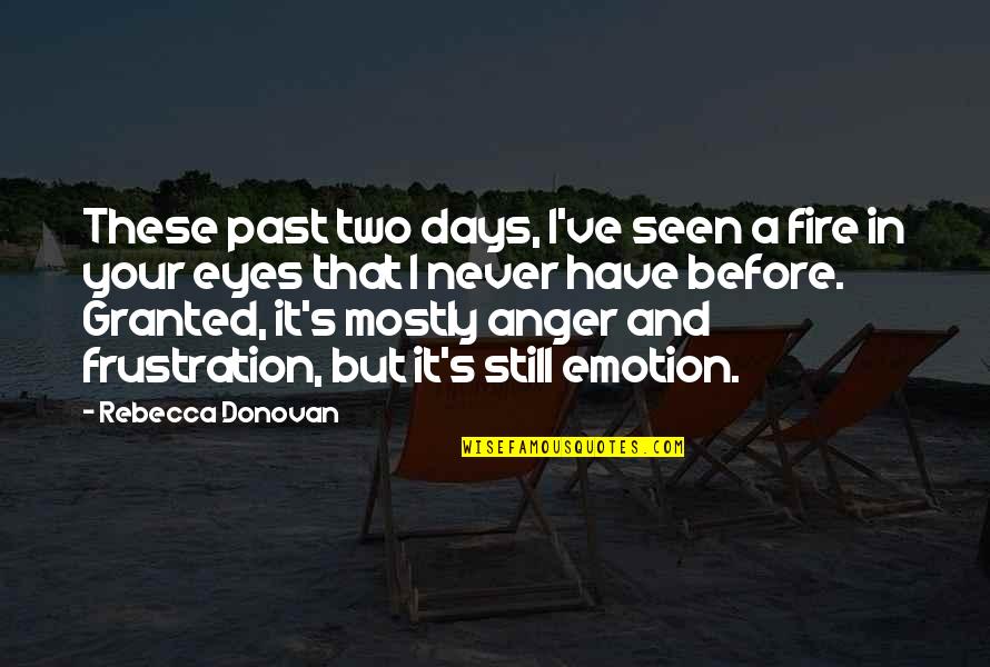 Anger For No Reason Quotes By Rebecca Donovan: These past two days, I've seen a fire