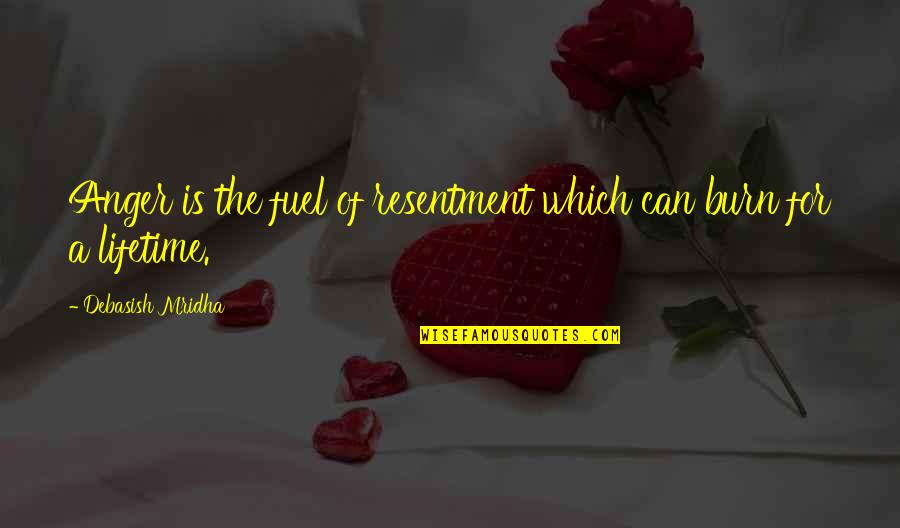 Anger Fuel Quotes By Debasish Mridha: Anger is the fuel of resentment which can