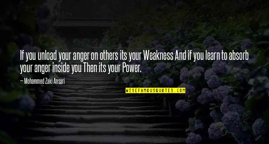 Anger Inside Quotes By Mohammed Zaki Ansari: If you unload your anger on others its Anger Inside Quotes By Mohammed Zaki Ansari: If you unload your anger on others its
