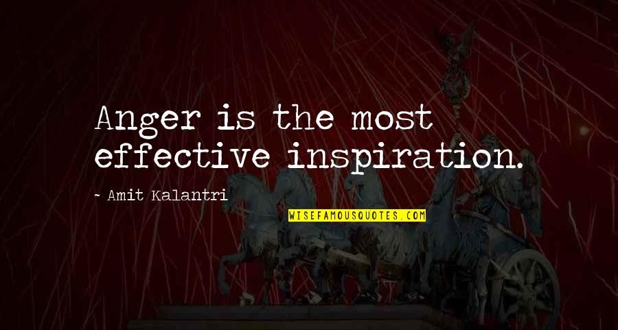 Anger Inspirational Quotes By Amit Kalantri: Anger is the most effective inspiration.