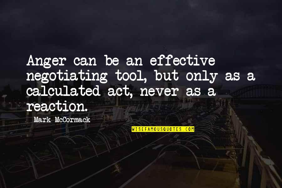 Anger Inspirational Quotes By Mark McCormack: Anger can be an effective negotiating tool, but