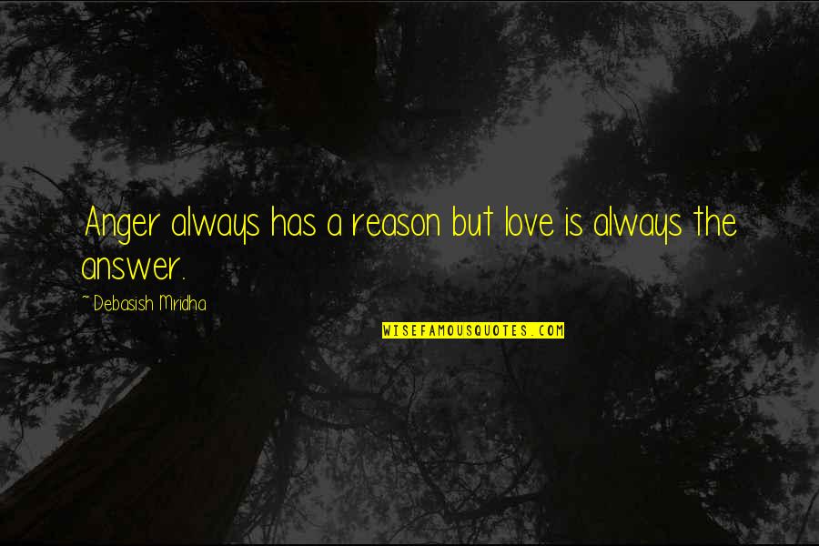 Anger Philosophy Quotes By Debasish Mridha: Anger always has a reason but love is