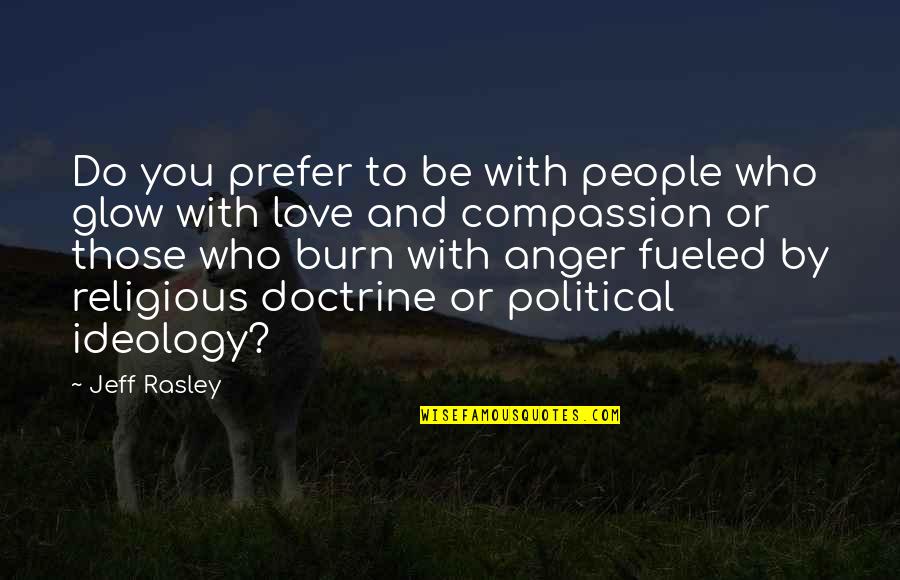 Anger Philosophy Quotes By Jeff Rasley: Do you prefer to be with people who