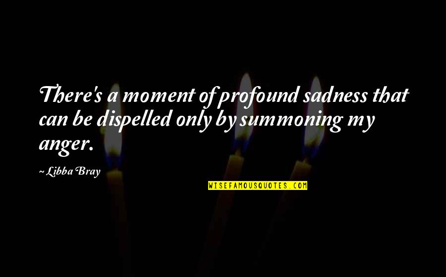 Anger Sadness Quotes By Libba Bray: There's a moment of profound sadness that can