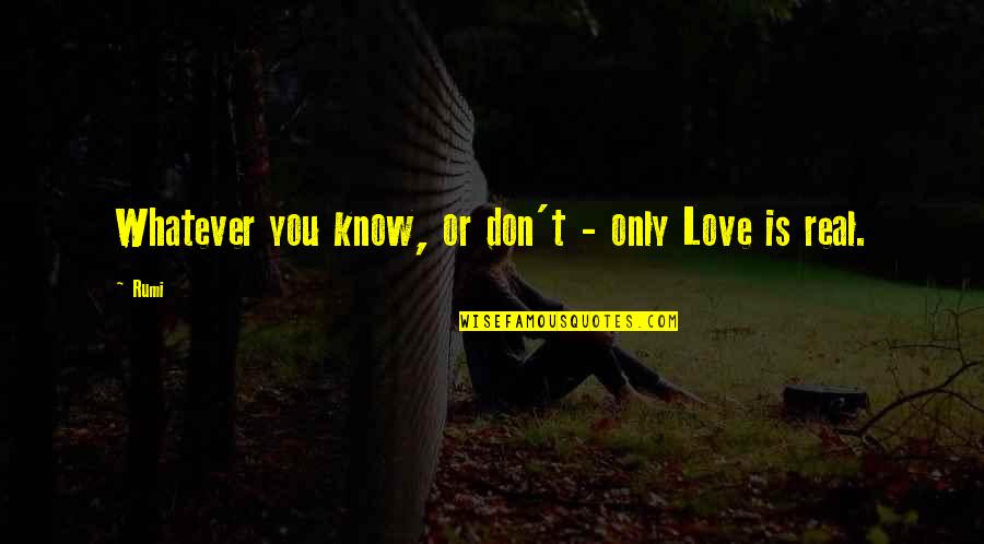 Anger Sayings And Quotes By Rumi: Whatever you know, or don't - only Love