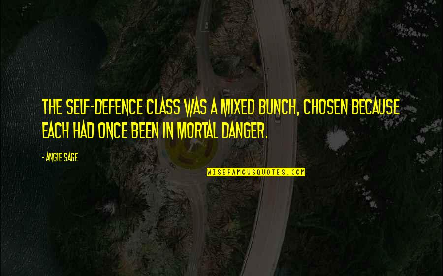 Angie's Quotes By Angie Sage: The self-defence class was a mixed bunch, chosen