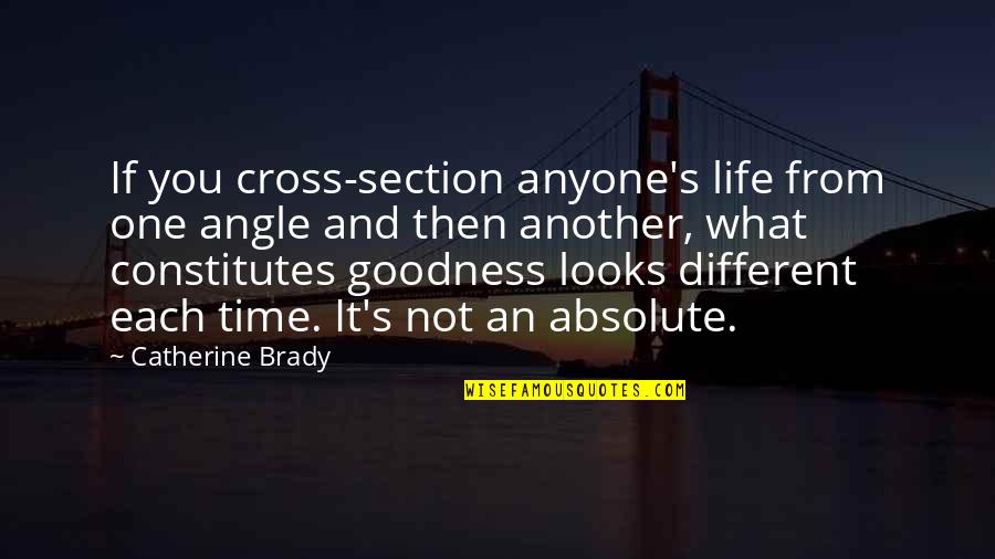 Angle Of Life Quotes By Catherine Brady: If you cross-section anyone's life from one angle