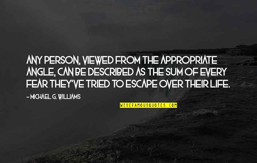 Angle Of Life Quotes By Michael G. Williams: Any person, viewed from the appropriate angle, can