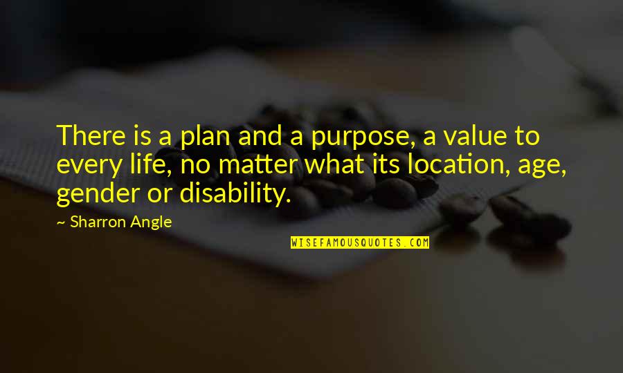 Angle Of Life Quotes By Sharron Angle: There is a plan and a purpose, a