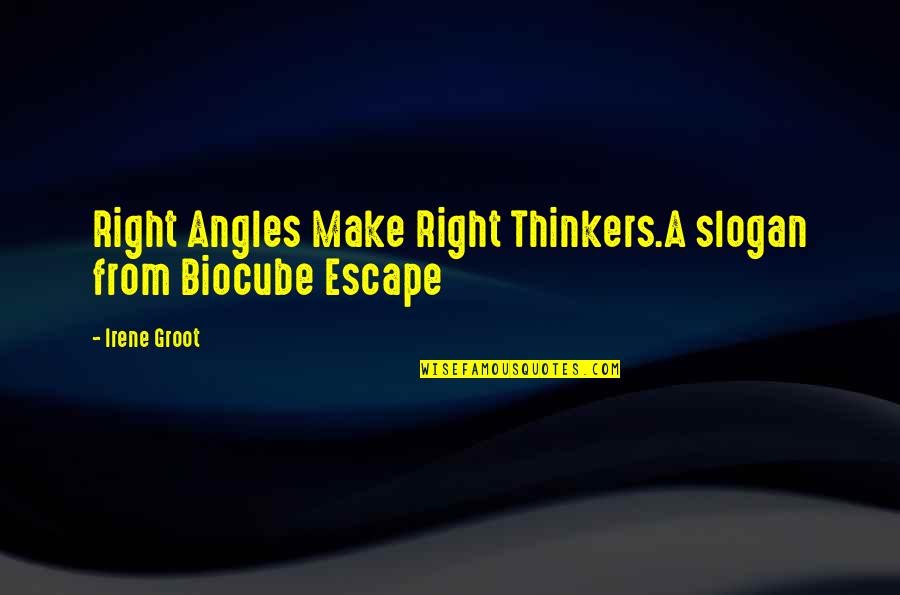 Angles Quotes By Irene Groot: Right Angles Make Right Thinkers.A slogan from Biocube