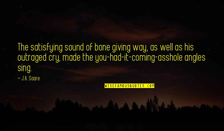 Angles Quotes By J.A. Saare: The satisfying sound of bone giving way, as