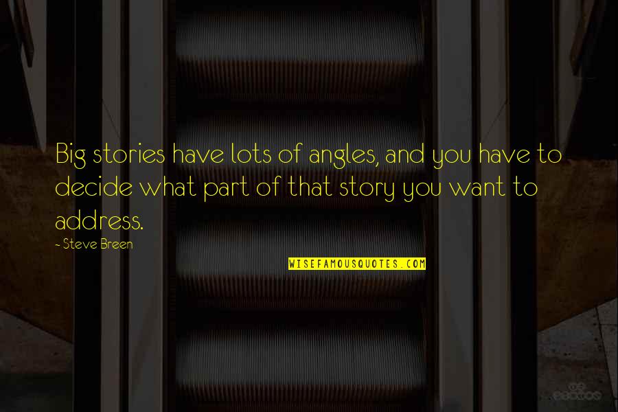 Angles Quotes By Steve Breen: Big stories have lots of angles, and you