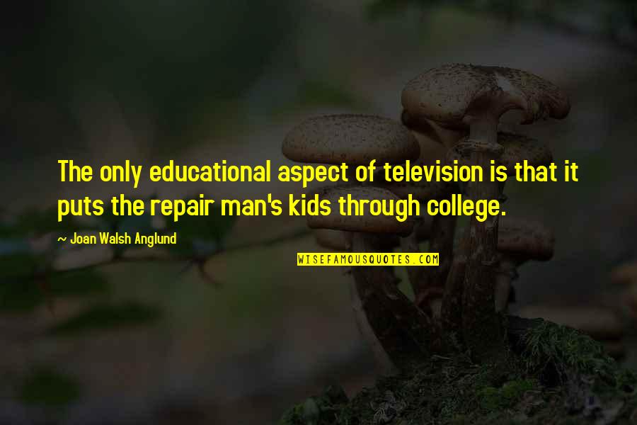 Anglund Quotes By Joan Walsh Anglund: The only educational aspect of television is that