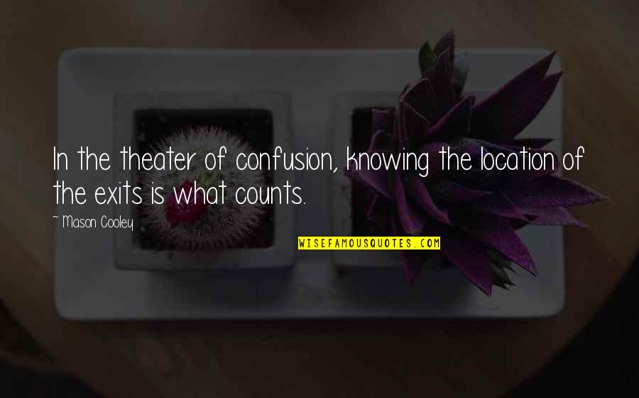 Angrenaj Motocoasa Quotes By Mason Cooley: In the theater of confusion, knowing the location