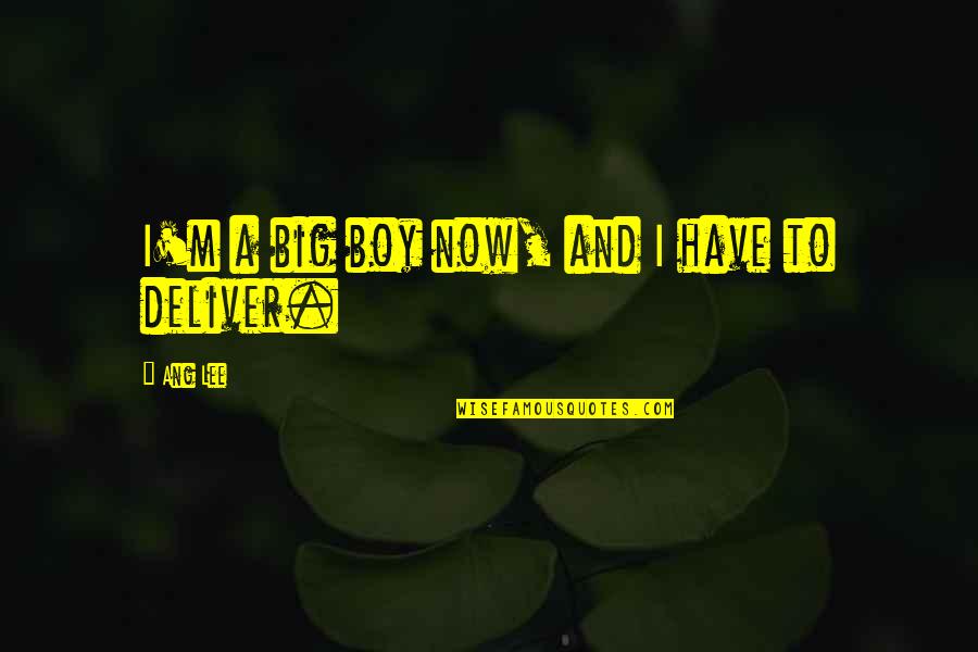 Ang'ring Quotes By Ang Lee: I'm a big boy now, and I have