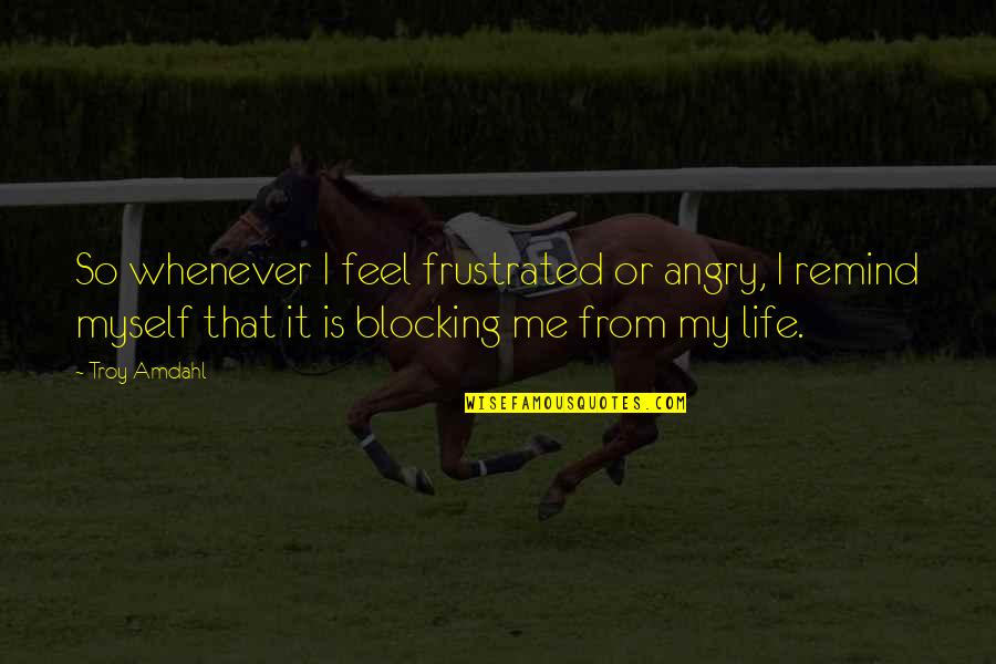 Angry And Frustrated Quotes By Troy Amdahl: So whenever I feel frustrated or angry, I