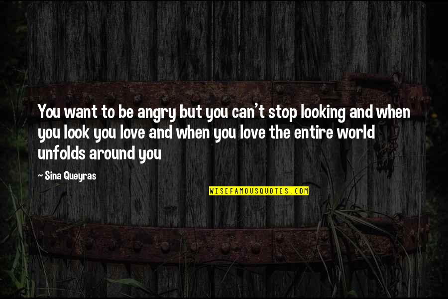 Angry And Love Quotes By Sina Queyras: You want to be angry but you can't