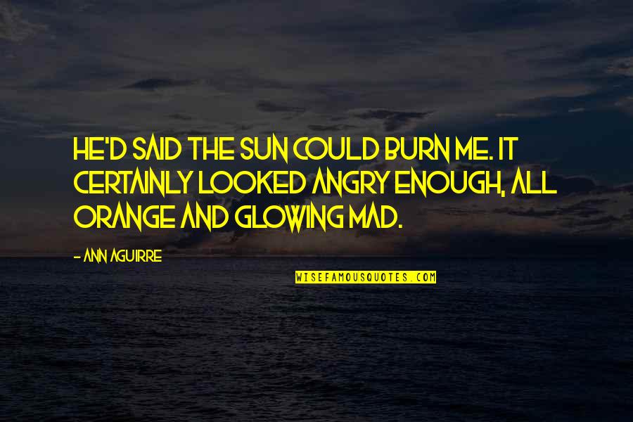 Angry At Me Quotes By Ann Aguirre: He'd said the sun could burn me. It