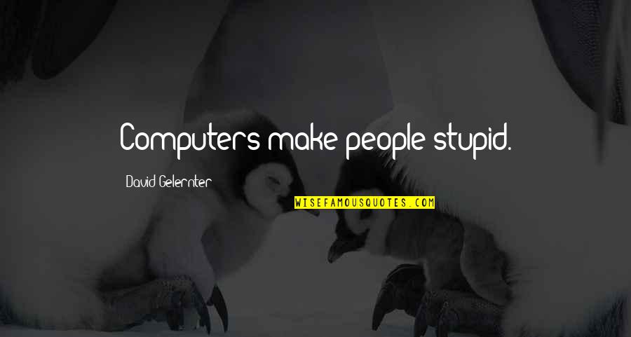 Angry Fiance Quotes By David Gelernter: Computers make people stupid. Angry Fiance Quotes By David Gelernter: Computers make people stupid.