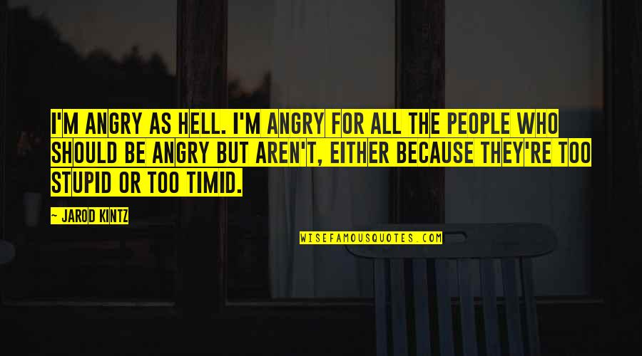 Angry People Quotes By Jarod Kintz: I'm angry as hell. I'm angry for all