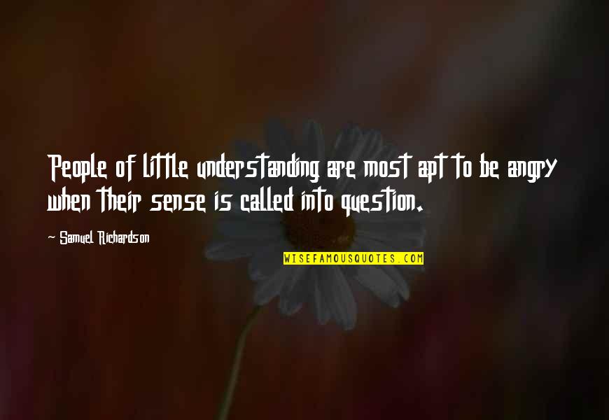 Angry People Quotes By Samuel Richardson: People of little understanding are most apt to