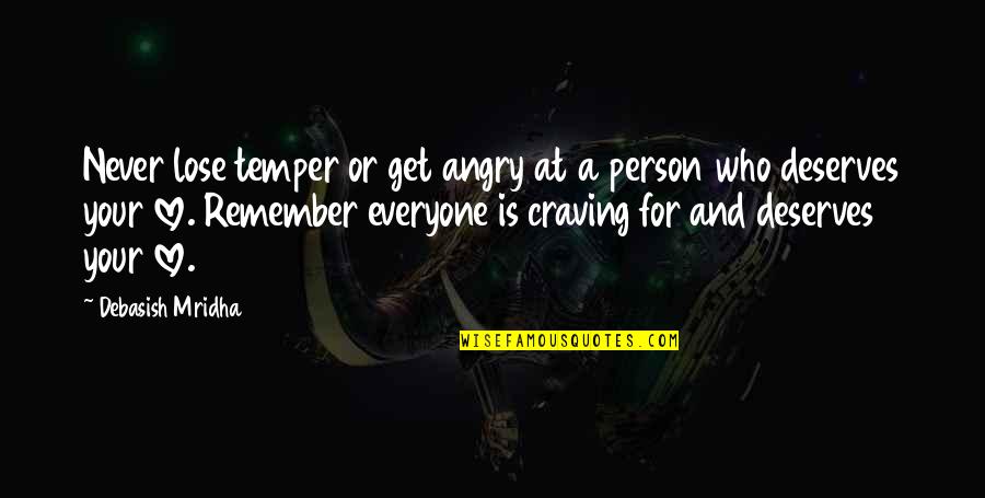 Angry Person Quotes By Debasish Mridha: Never lose temper or get angry at a
