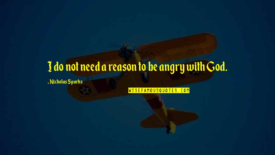 Angry Without Reason Quotes By Nicholas Sparks: I do not need a reason to be