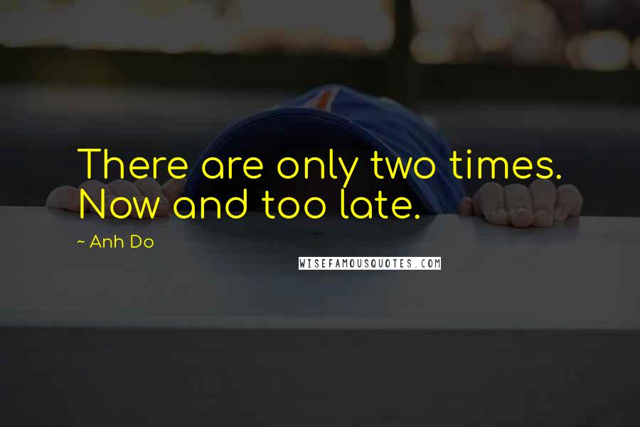 Anh Do quotes: There are only two times. Now and too late.
