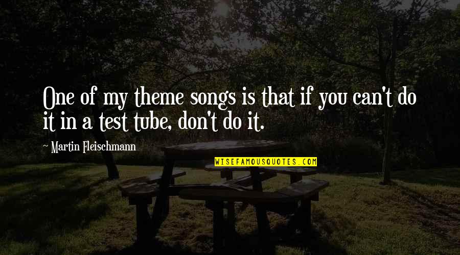 Anhydrous Calcium Quotes By Martin Fleischmann: One of my theme songs is that if Anhydrous Calcium Quotes By Martin Fleischmann: One of my theme songs is that if