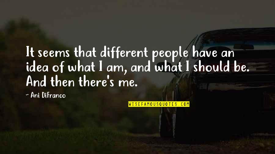 Ani Difranco Quotes By Ani DiFranco: It seems that different people have an idea
