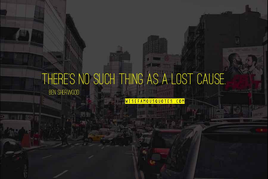 Ani Starkid Quotes By Ben Sherwood: There's no such thing as a lost cause.