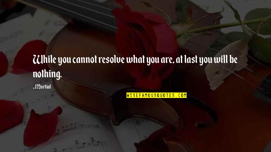 Ani Starkid Quotes By Martial: While you cannot resolve what you are, at